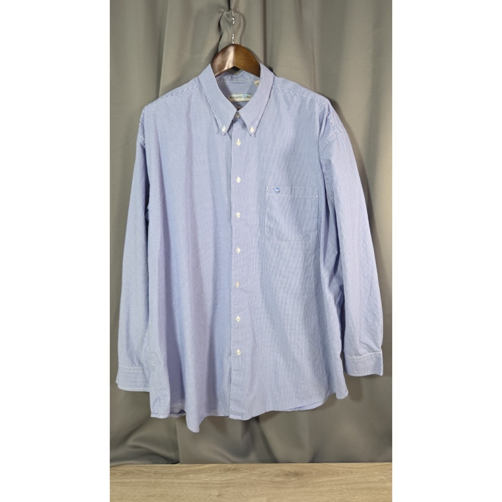 Biscayne‎ Bay Blue Check Long Sleeve Button Cotton Shirt 3XLT